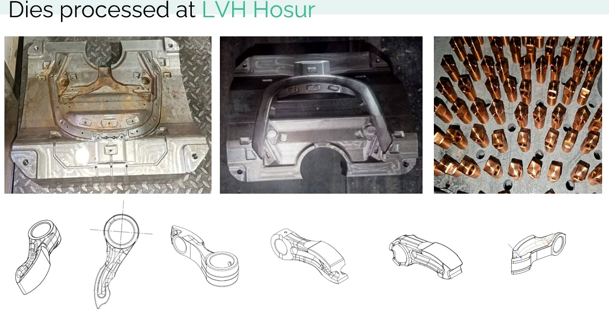 Dies processed at Lakshmi Vacuum Hosur &mdash; close-up of bright clean surfaces