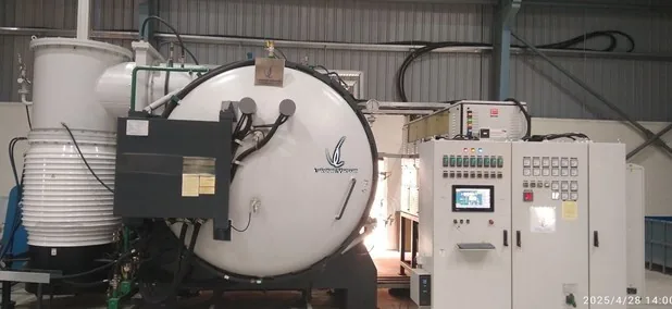 Aerospace components being processed in vacuum furnace