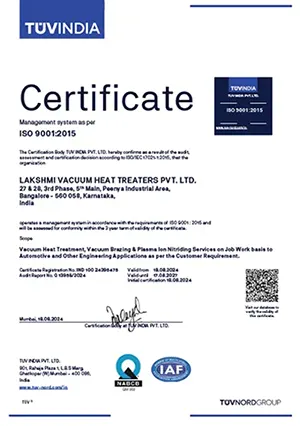 TUV India Certificate