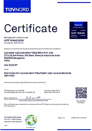 TUV Nord Certificate