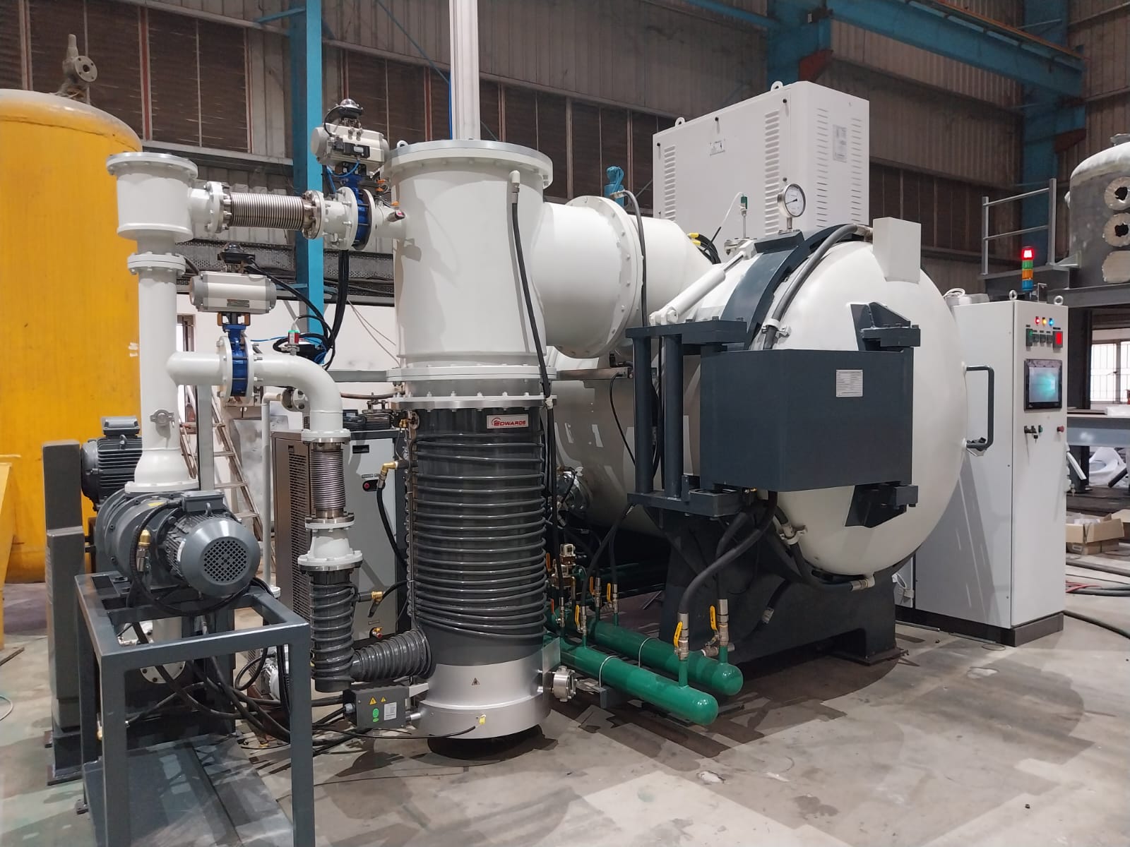Vacuum hardening furnace with control cabinet, built by Lakshmi Vacuum