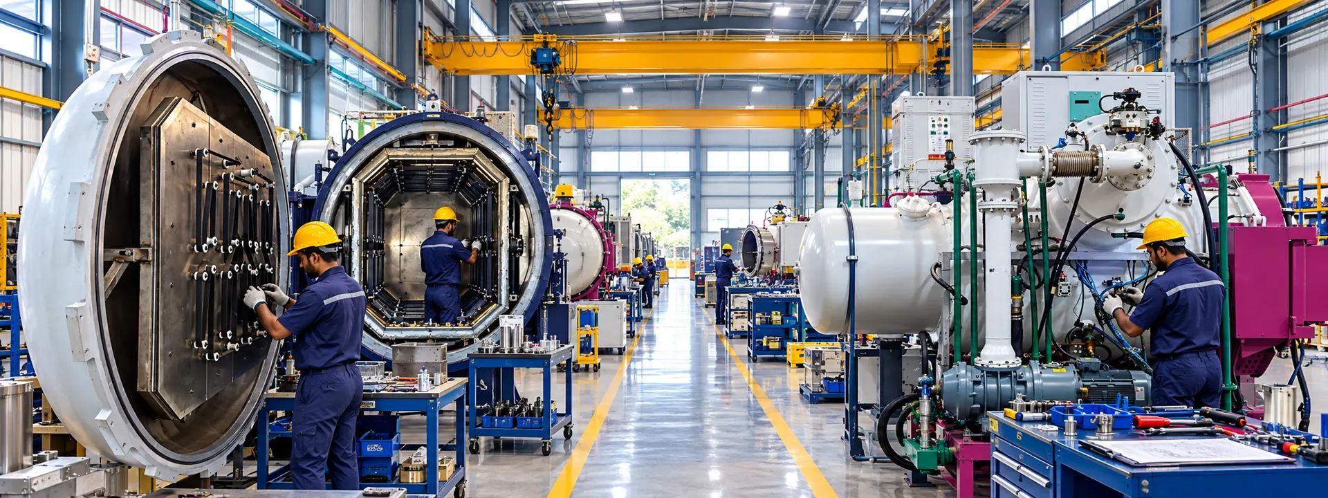 Vacuum furnace manufacturing shopfloor at Lakshmi Vacuum Technologies