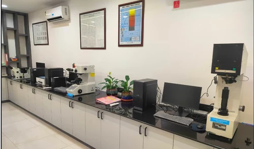 Quality control lab with hardness testing at the Pune vacuum heat treatment unit
