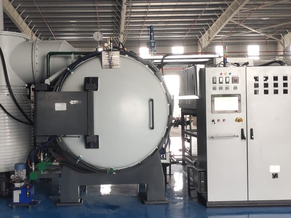 Vacuum sintering furnace with control cabinet, built by Lakshmi Vacuum