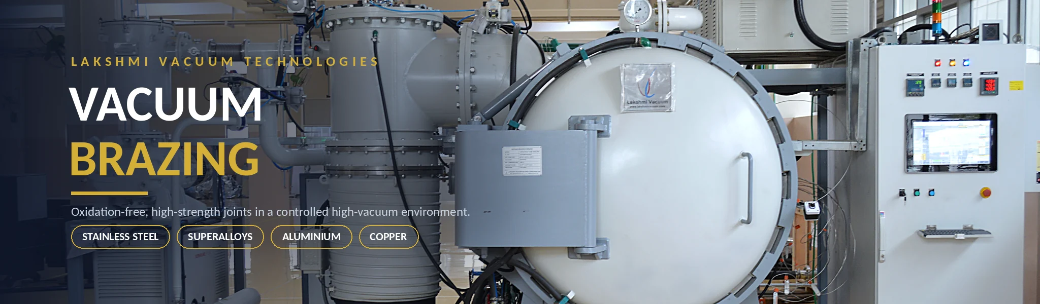 Industrial vacuum brazing furnace manufactured by Lakshmi Vacuum Technologies